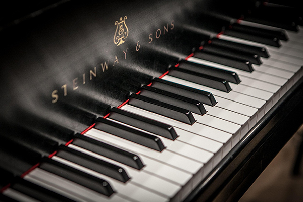 Close-up of Steinway piano