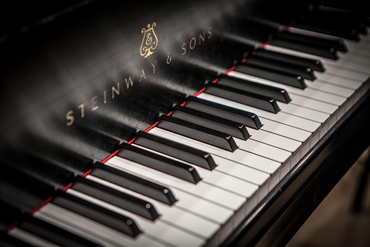 Close-up of Steinway piano
